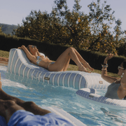 Fabric Covered Pool Float Blue, White and Red